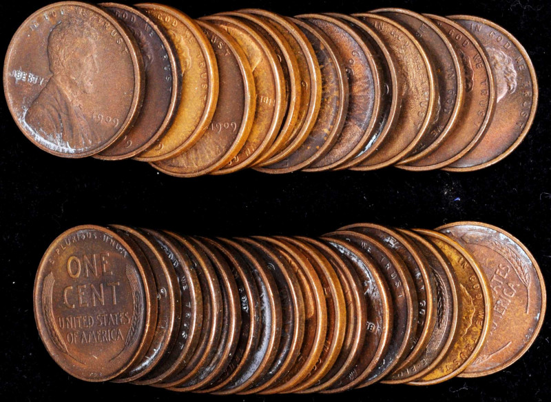 Partial Roll of 1909 Lincoln Cents. V.D.B. Mint State (Uncertified).

A plasti...