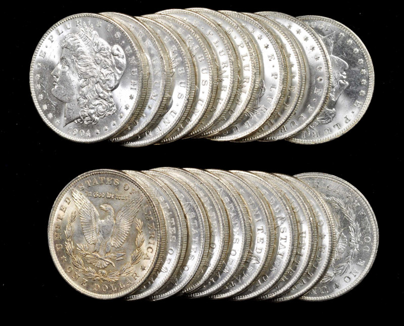 Roll of 1904-O Morgan Silver Dollars. Mint State (Uncertified).

Housed in a p...