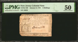Lot of (2) NJ-195 & NJ-199. New Jersey. January 9, 1781. 1 Shilling and 6 Pence & 4 Shillings. PMG About Uncirculated 50 & Uncirculated 62.

High-gr...