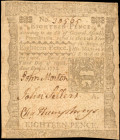 PA-155. Pennsylvania. April 3, 1772. 18 Pence. Very Fine.

No. 30565. Signed by John Morton, John Sellers, and Charles Humphreys. Printed by David H...