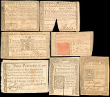 Lot of (7) Colonials. CT-194, MD-66, MA-283, NJ-181, NC-141, PA-170 & RI-288. 1771-80. Mixed Denominations. Fine to Very Fine.

Included in this lot...