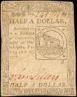 CC-21. Continental Currency. February 17, 1776. $1/2. Very Fine.

No. 245711. Thirteen interlocking chains on the reverse representing the original ...