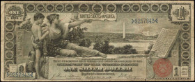 Fr. 224. 1896 $1 Silver Certificate. Choice Fine.

A popular design type seen here in Choice Fine condition. Mostly even circulation is noticed.

...