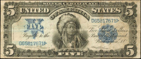 Fr. 273. 1899 $5 Silver Certificate. Fine.

A Fine condition example of this always in demand design. Minor ink smearing of the left serial number a...