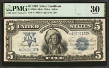 Fr. 280m. 1899 $5 Silver Certificate Mule Note. PMG Very Fine 30.

Back plate 1294. A popular Chief Silver Certificate, and a Mule to boot.

Estim...