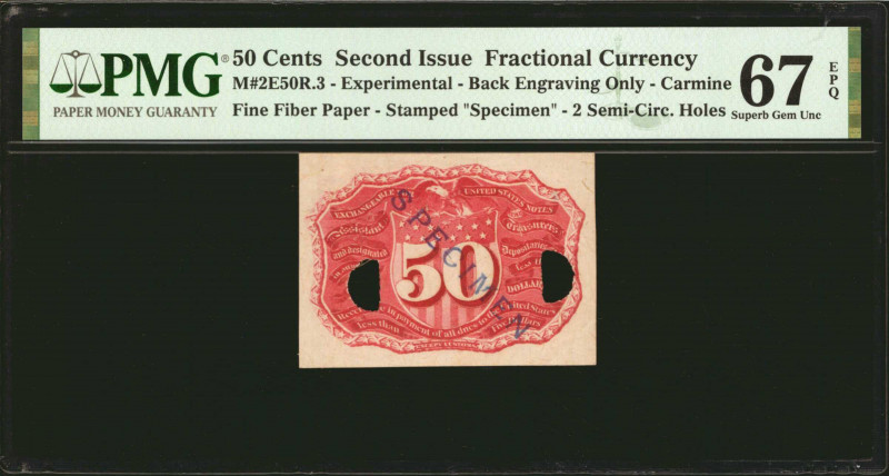 M#2E50R.3. 50 Cents. Second Issue. PMG Superb Gem Uncirculated 67 EPQ. Experimen...