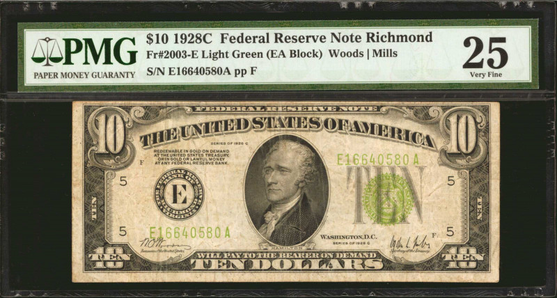 Fr. 2003-E. 1928C $10 Federal Reserve Note. Richmond. PMG Very Fine 25.

Richm...