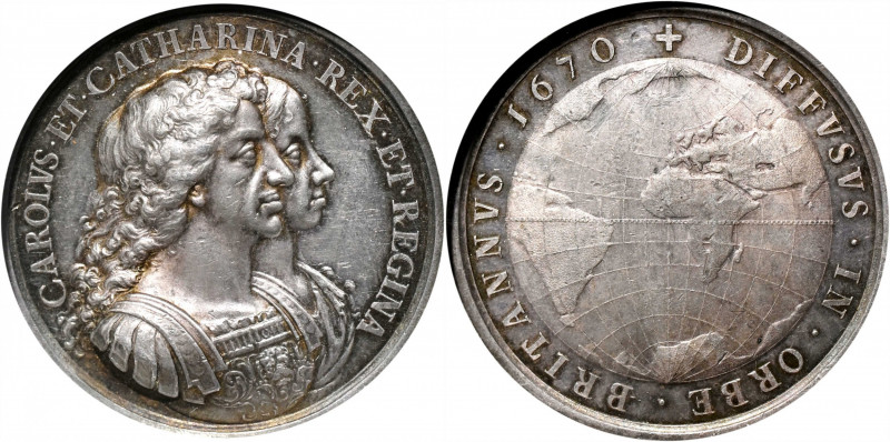 1670 British Colonization Medal. By Roettier. Betts-44, MI.203, Eimer-245, Rulau...