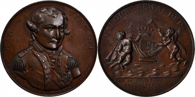 Great Britain. 1797 Earl St. Vincent Spanish Defeat Medal. BHM-433, Eimer-883. C...