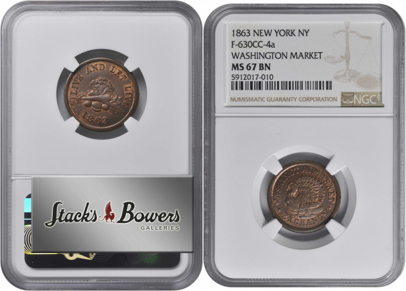 New York--New York. 1863 Washington Market Exchange. Fuld-630CC-4a. Rarity-2. Co...