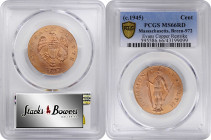 "1788" (ca. 1945) Massachusetts Cent. Evans Restrike. Breen-972. Copper. MS-66 RD (PCGS).

PCGS# 595586.