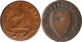 "1788" New Jersey Copper. Electrotype Copy. Maris 49-f. Head Left. Very Fine.

248.0 grains.

From the Norman G. Peters Collection. Cardboard 2x2 ...