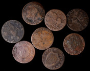 Lot of (8) Early Federal Era Coppers and Related Pieces.

Included are: (1) Nova Constellatio copper; (5) Connecticut coppers; (1) New Jersey copper...