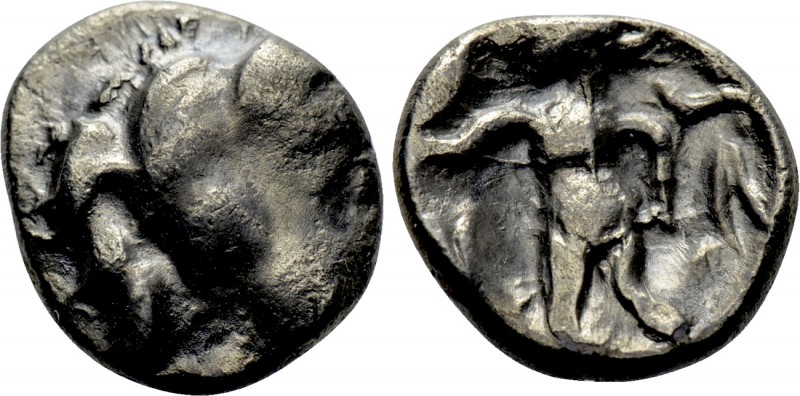 EASTERN EUROPE. Noricum (1st century BC). Obol. 

Obv: Stylized male head righ...
