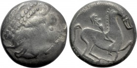 EASTERN EUROPE. Imitations of Philip II of Macedon (2nd century BC). Tetradrachm. Mint in the central Carpathian region. "Kinnlos" type.