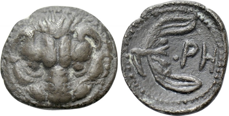 BRUTTIUM. Rhegion. Litra (Circa 425-420 BC). 

Obv: Facing scalp of lion.
Rev...