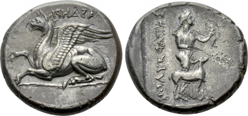 THRACE. Abdera. Stater (Circa 386-375 BC). Polykrates, magistrate.

Obv: ΑΒΔΗΡ...