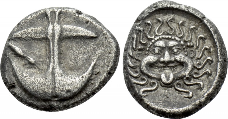 THRACE. Apollonia Pontika. Drachm (Late 5th-4th centuries BC). 

Obv: Upright ...