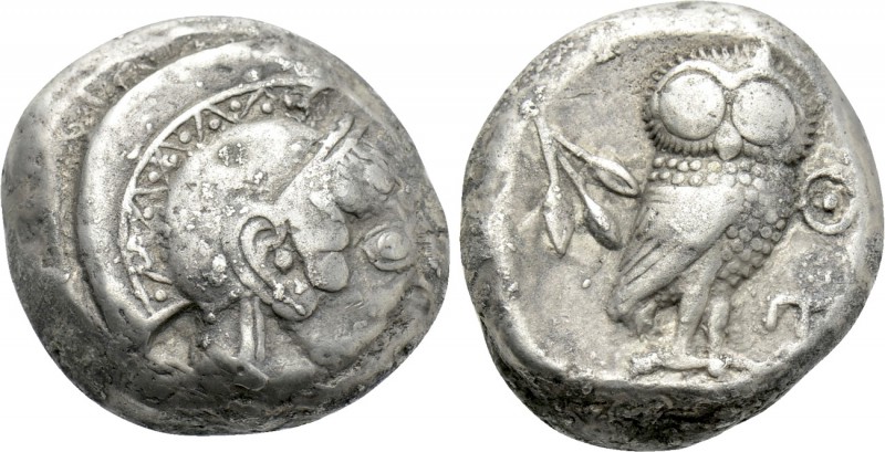 ATTICA. Athens. Tetradrachm (Circa 500/490-485/0 BC). 

Obv: Archaic helmeted ...