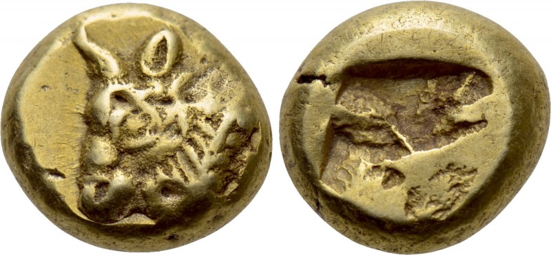 IONIA. Phokaia. EL Hekte (Circa 625/0-522 BC).

Obv: Horned head of cow left; ...
