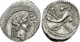 KINGS OF MAURETANIA. Juba II (25 BC-24 AD). Denarius. Caesarea.