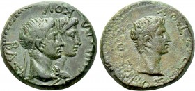 KINGS OF THRACE (Sapean). Rhoemetalces I & Pythodoris, with Augustus (Circa 11 BC-12 AD). Ae.
