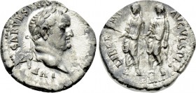 VESPASIAN with TITUS and DOMITIAN (69-79). Denarius. Ephesus.