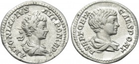 CARACALLA with GETA as Caesar (198-217). Denarius. Rome.