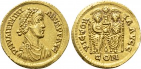 VALENTINIAN II (375-392). GOLD Solidus. Mediolanum.