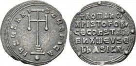CONSTANTINE VII PORPHYROGENITUS with ROMANUS I and CHRISTOPHER (913-959). Miliaresion. Constantinople.