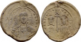 BYZANTINE LEAD SEALS. Basil II Bulgaroktonos with Constantine VIII (976-1025).