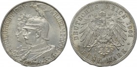 GERMANY. Empire. Wilhelm II (1888-1918). 5 Mark (1901). Berlin. Commemorating the 200th Anniversary of the Kingdom of Preußen.