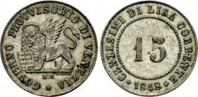 ITALY. Venice. Republic of San Marco (1848-1849). 15 Centesimi (1848-ZV).