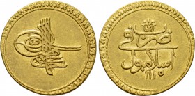 OTTOMAN EMPIRE. Ahmed III (AH 1115-1143 / 1703-1730 AD). GOLD Zeri Istanbul or Fındık. Islambol (Constantinople). Dated AH 1115 (1703 AD).
