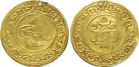 OTTOMAN EMPIRE. Abdülhamid I (AH 1187-1203 / 1774-1789 AD). GOLD 1 1/2 Fındık or Birbuçuk Fındık. Islambol (Constantinople). Dated AH 1187//7 (1781 AD...