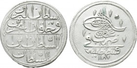 OTTOMAN EMPIRE. Abdülhamid I (AH 1187-1203 / 1774-1789 AD). Piastre or Kurush (Kuruş). Qustantiniya (Constantinople). Dated AH 1187//1 (1774 AD).