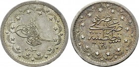OTTOMAN EMPIRE. Abdülaziz (AH 1277-1293 / 1861-1876 AD). 5 Kurush or Yarım. Qustantiniya (Constantinople). Dated AH 1277//1 (1861 AD).
