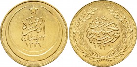 TURKEY. GOLD 100 Kurush or Piastres (AH 1336//1929 AD). Ankara. Dated year 23.