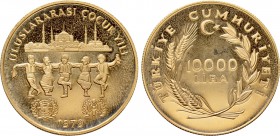 TURKEY. GOLD 10,000 Lira (1979). Valcambi. Commemorating UNICEF and the International Year of the Child.