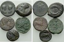 5 Ancient Coins.