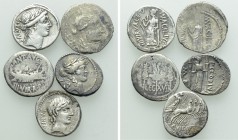 5 Roman Republican Coins.
