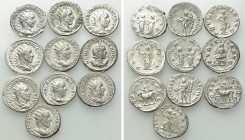10 Antoniniani of Traianus Decius and his Family.