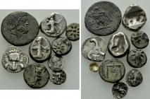 10 Greek Coins.