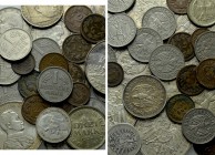 32 Coins of Germany, Lichtenstein, USA and Switzerland; Including 12 Silver Coins.