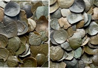 Circa 90 Medieval Coins; Byzantine; Crusaders; Bulgaria.