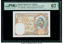 Algeria Banque de l'Algerie 5 Francs 31.7.1941 Pick 77b PMG Superb Gem Unc 67 EPQ. 

HID09801242017

© 2020 Heritage Auctions | All Rights Reserved