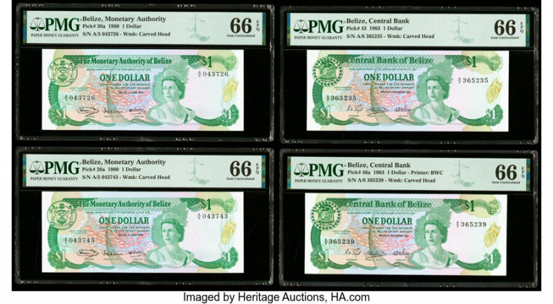 Belize, East Caribbean States & New Zealand Group Lot of 7 Graded Examples PMG G...