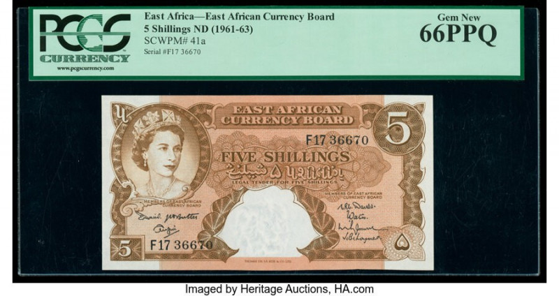 East Africa East African Currency Board 5 Shillings ND (1961) Pick 41a PCGS Gem ...