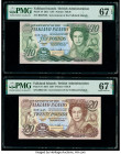 Falkland Islands Government of the Falkland Islands 10; 20 Pounds 1.1.2011 Pick 18; 19 Two Examples PMG Superb Gem Unc 67 EPQ (2). 

HID09801242017

©...