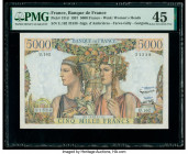 France Banque de France 5000 Francs 2.5.1957 Pick 131d PMG Choice Extremely Fine 45. Pinholes are noted on this example.

HID09801242017

© 2020 Herit...